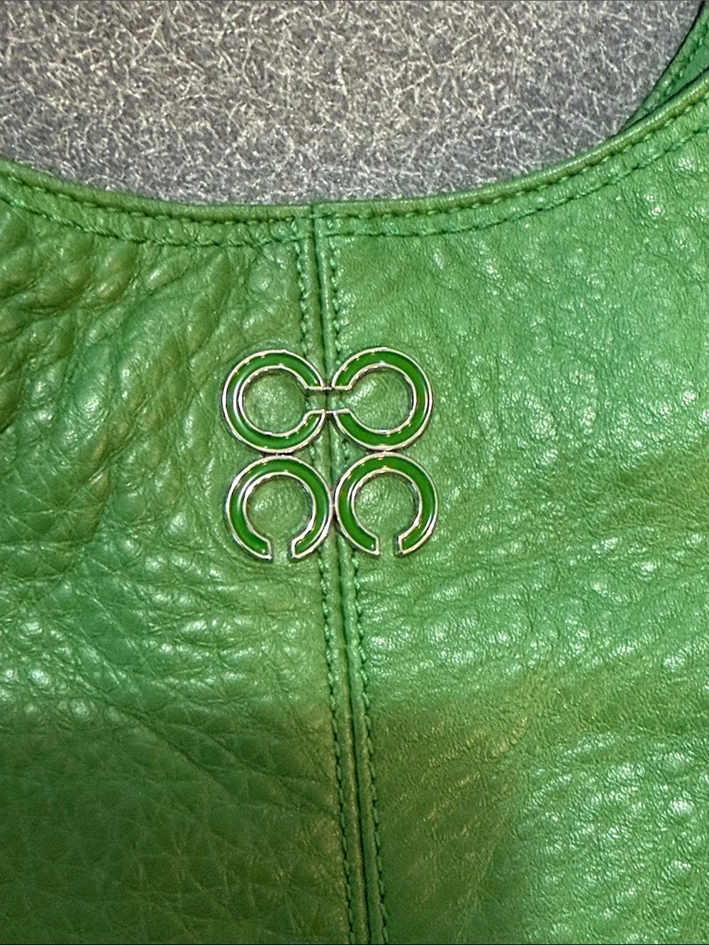 Coach Green Pebbled Leather Shoulder Hobo with matching wallet